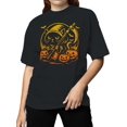 thumbnail image 2 of Halloween Cat with Pumpkins and Moon Women's T-shirt, 2 of 3