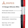 thumbnail image 3 of Bobina de silicona Wire ZIGPEO 12 AWG, 50 pies, gris, 600 V, alta temperatura, 3 of 4