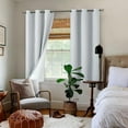 thumbnail image 2 of Blackout Curtains for Small Window 45 Inch Length 2 Panels, Thermal Insulated Short Bedroom Curtains Soundproof Room Darkening Window Curtain Drapes, Each Curtains 42 Inch Wide, Greyish White, 2 of 15