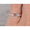 thumbnail image 3 of 1.25 Carat Peach Pink Real Morganite Moissanite Engagement Ring Jewelry with 18k Gold Plating, 3 of 6