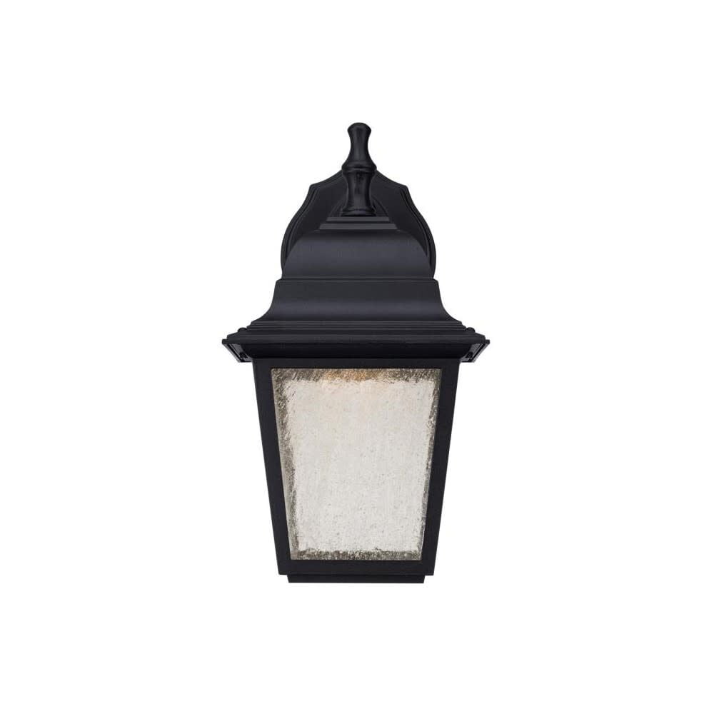 Westinghouse 1-Light Dimmable LED Outdoor Wall Fixture, Black Finish with Clear Seeded Glass