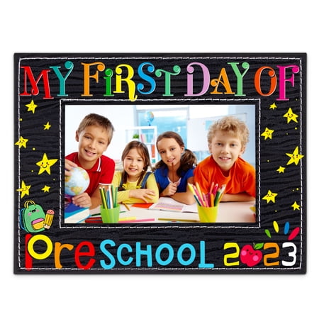 WaaHome 8.3" x 6.3" My First Day of Preschool, School, Kindergarten Picture Frame-Back to School