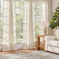 thumbnail image 2 of Floral Linen Blend Curtains 84 Inch Embroidered Drapes for Bedroom Living Room Set 2 Panels, 2 of 8