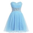 thumbnail image 1 of Bealegantom-vestido de fiesta de tul con cuentas, minivestido de fiesta de graduación, corte en A, QA2022-13, 1 of 5