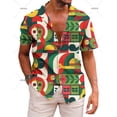thumbnail image 2 of Camisas hawaianas para hombre, camisa de manga corta con solapa, ropa de estilo mexicano, camisa informal holgada con botones, ropa para hombre, blusas Harajuku, 2 of 5