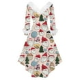 thumbnail image 5 of Christmas Dresses for Women Women's Fashion Elegant Autun And Winter Long Sleeve V-Neck Christmas Print Dress for Holiday Party,Beige,L, 5 of 5