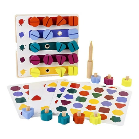 

1 Set Wooden Screw Match Board Toys Children Install Screw Toys Educational Toys