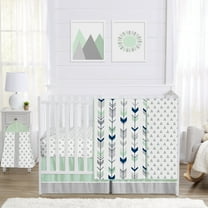 Sweet Jojo Designs Mod Arrow Grey Blue and Green 4 Piece Crib Bedding Set