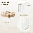 thumbnail image 3 of Makeup Brush Holder with Cover,Clear Makeup Brush Organizer with 16 Holes,Dustproof Cosmetic Brush Storage Box,Plastic with Wood Dividers, 3 of 5