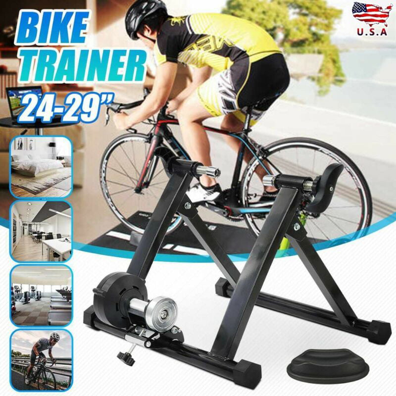 Bike Trainer Stand Magnetic Resistance Bicycle Indoor Exercise Training Black 
