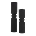 thumbnail image 6 of DecMode 2 Candle Black Wood Minimalistic Tapered Candle Holder, Set of 2, 6 of 9
