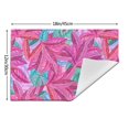 thumbnail image 3 of XMXT 1 Pcs Woven Placemats, Magenta Tropical Botanical Print Stain Resistant Anti-Skid Placemat for Kitchen Table, 12 x 18 inches, 3 of 6