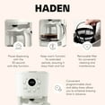 thumbnail image 3 of Open Box Haden 12 Cup Programmable Coffee Maker w/ Brew Strength Control, Ivory, 3 of 9