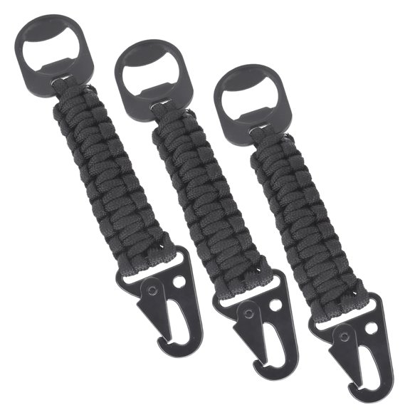 Tebru Multifunctional Keychain,Bottle Opener,3pcs Multifunctional Bottle Opener Paracord Carabiner Lanyard AntiSlip Outdoor Pendant