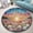 Cosmos, variant on Circle Area Rug, Ufo Abduction Bigfoot1 Washable Non-Slip Floor Carpet, Soft Rug for Living Room Bedroom Decor 24 Inch
