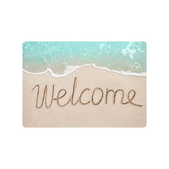 Floor Rug Summer Beach Bathroom Rug Mat Welcome Ocean Coastal Doormats Outdoor Indoor Non Slip Front Door Mat Entry Door Rugs For Balcony Yard Entryway 32"X20" Carpet