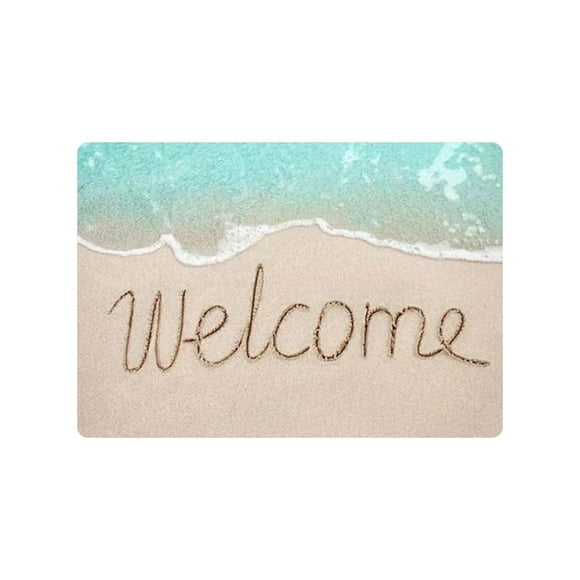 Floor Rug Summer Beach Bathroom Rug Mat Welcome Ocean Coastal Doormats Outdoor Indoor Non Front Door Mat Entry Door Rugs For Balcony Yard Entryway 32"x20" Oriental Carpet Softest Warm Elegant Home