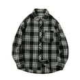 thumbnail image 2 of APEXFWDT Mens Big and Tall Long Sleeve Plaid Shirts Casual Button Down Lightweight Shirts Jackets Loose Fit Flannel Plaid Shirt with Pockets, 2 of 9