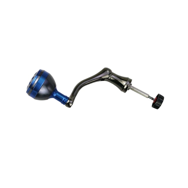 QualitChoice Poignée de Moulinet de Pêche Pièce de Rechange avec Bouton Marron Poignée Crank Ronde Métal Bleu P