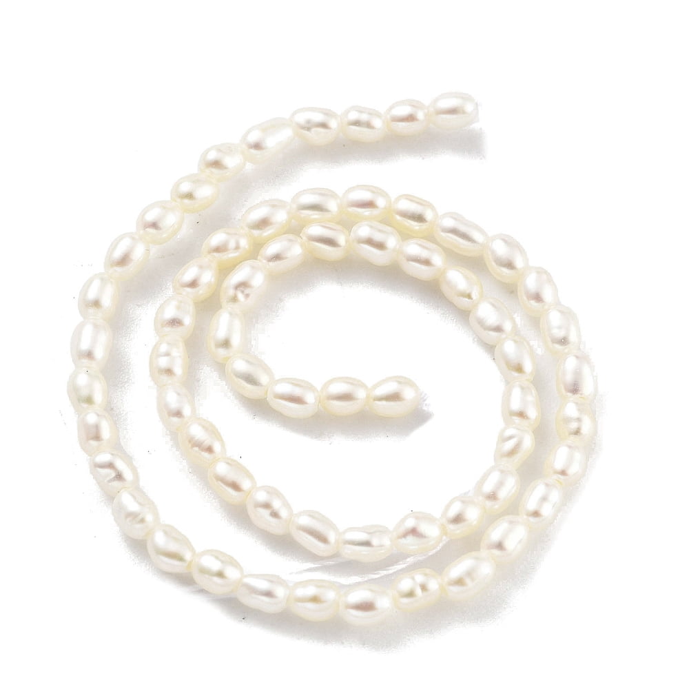 2strands Cultured Freshwater Pearl Beads Strands Grade 7A+ Rice Snow 2~2.3mm Hole: 0.3mm about 63pcs/strand 7.68''(19.5cm)