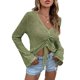 thumbnail image 2 of Tops De Punto De Manga Larga, Suéter De Punto Informal Transpirable Ahuecado Para Mujer Encantador Para La Oficina Para Ir De Compras Para Mujer ANGGREK Verde L, 2 of 8