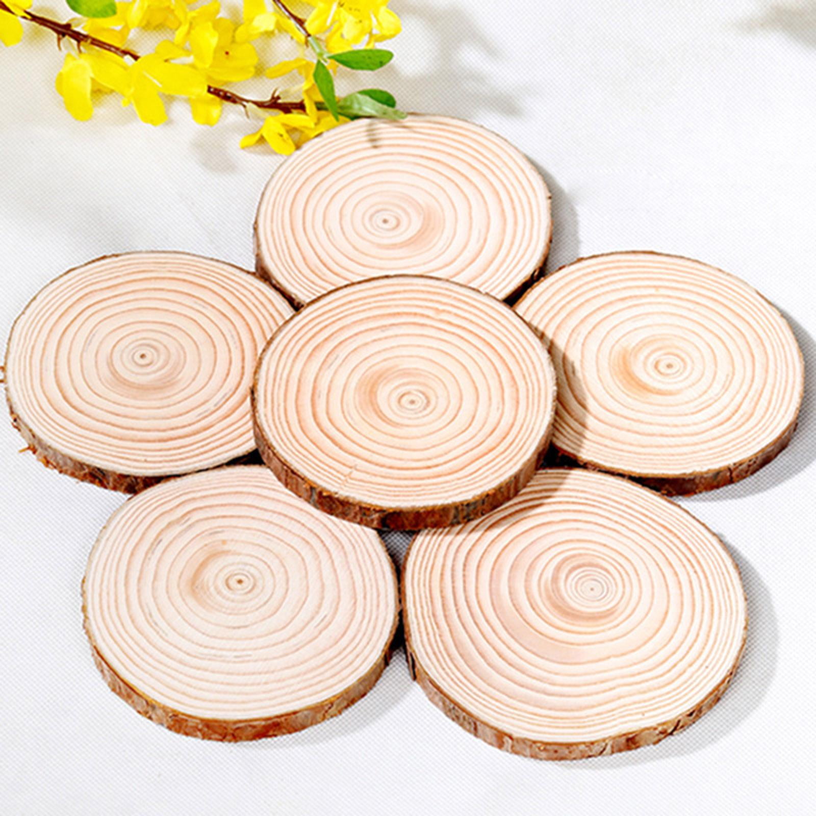 10cm Round Wood Coasters Logs Wooden Circle Shapes Natural 18 PCS Wooden Discs 