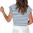thumbnail image 4 of Women Short Sleeve Striped Cropped T-Shirts Dolman Sleeve Crop Tops, 4 of 5