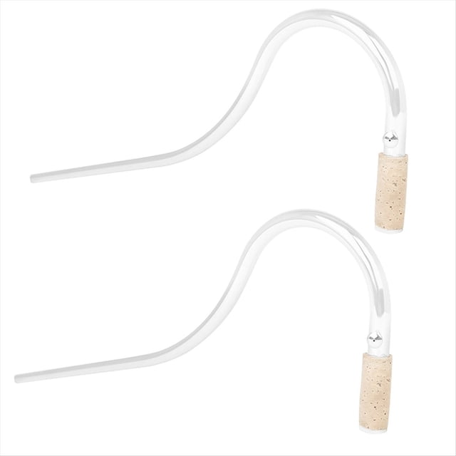 2 Pcs Bassoon Silver Plated Curved Neck Arc Blowpipe Long and Short Curved Neck Woodwinds Instrument Accessories