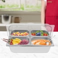thumbnail image 2 of 4 Compartments Stainless Steel Food Serving Container with Lid 21.06*13.19*5.91 in for Family Picnics, Buffets, Gatherings, Parties, 2 of 12