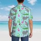 thumbnail image 4 of Balery Hippo With Flamingos And Crocodiles Camisas hawaianas de manga corta para hombre, camisas playeras de corte holgado, camisas de vacaciones con botones,3X-Large, 4 of 7
