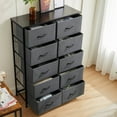 thumbnail image 5 of EDX Tall Chest Organizer with 10 Drawers, Fabric Bins, Bedroom Essential, Grey, 5 of 8