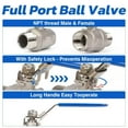 thumbnail image 6 of U.S. Solid 2pcs 2-Way Manual Ball Valve 304 Stainless Steel 1 in Female x Male NPT, 6 of 6
