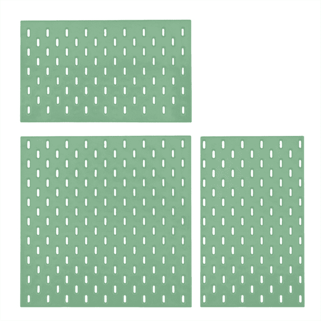 Miniature Furniture Decoration Items Perforated Board Wall Rack DIY Storage Display Furniture Accessories Green,1 set * perforated board(includes 3 pieces),Green