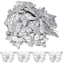 50Pcs Metal Butterfly Wall Decor Large Decorative 3D Butterflies Iron Craft Hanging Wall Art Ornament for Bedroom Nursery Classroom Rustic Farmhouse Office Party Decoration 2.34 x 3.15 inch grey