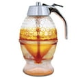 thumbnail image 2 of Dengjunhu Honey Dispenser No Drip Glass - Maple Syrup Dispenser Glass - Beautiful Honey Comb Shaped Honey Pot - Honey Jar with Stand, Great Bee Decor, 2 of 7