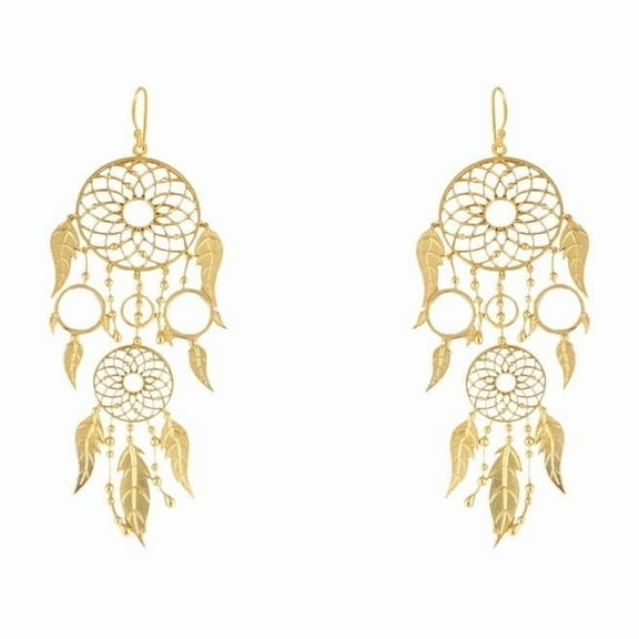 18k Gold Plated Handmade Brass Earrings, Dangle Drop Earrings, Women Earrings