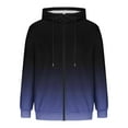 thumbnail image 4 of Donemore Men's Gradient-Tone Hooded Zipper Sweatshirt Jacket with Pockets, Lightweight Fleece Casual Outerwear, 4 of 5