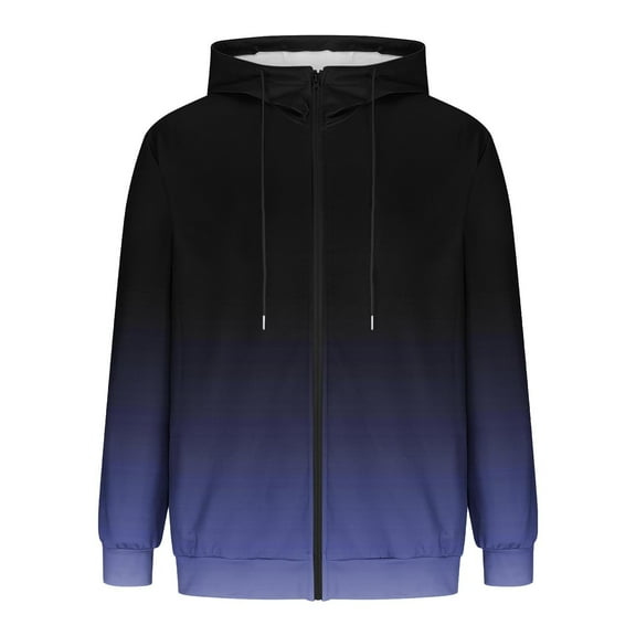 SGFCWSX Mens Zip Up Sweatshirt Jacket Fleece Hoodie Men Everyday Gradient Hoodies Purple Size L