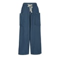 thumbnail image 4 of Men's Jeans 75%Rayon,25%Polyester and Big Men's Relaxed Fit Jeans Fashion Solid Color Casual Lace Up Loose Sports Jeans Full Length Pants Navy 3XL Denim Pants for Men, 4 of 7