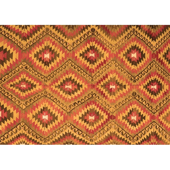 Ahgly Company Indoor Rectangle Southwestern Orange Country Area Rugs, 5' x 7'