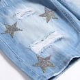 thumbnail image 5 of cllios Men's Ripped Denim Shorts 2024 Summer Stretch Jeans Shorts Distressed Ripped Jean Shorts Basic Work Short Pants Loose Knee Length Pants, 5 of 6
