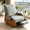 Gray, variant on BTFYOU Foldable Nursery Rocking Recliner Chair, Padded Glider Rocker with Foot Stool, Storage Pocket & Adjustable High Back for Bedroom Living Space(Beige)