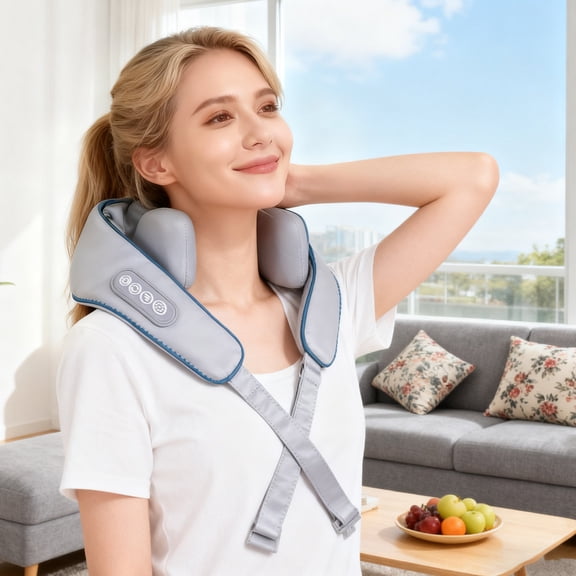 Massage Master For Shoulder, Shiatsu Back And Neck Massager For Neck, Lower Abdominal, Discomfort Relief Deep Tissue With 3-Speed Adjustment Gifts For Women