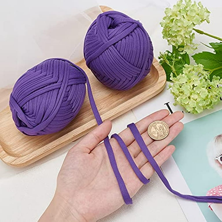 Dark Purple Yarn for Crocheting and Knitting Cotton Crochet Knitting Yarn  for Beginners with Easy-to-See Stitches Cotton-Nylon Blend Easy Yarn for