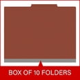 thumbnail image 2 of 25 Pt. Pressboard Classification Folders, 2/5 Cut ROC Top Tab, Letter Size, 1 Divider, Brick Red (Box of 10), 2 of 8