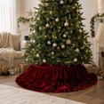 thumbnail image 6 of Christmas Tree Skirt 26.77in Red Satin-Look Double Ruffle Collar, 6 of 6
