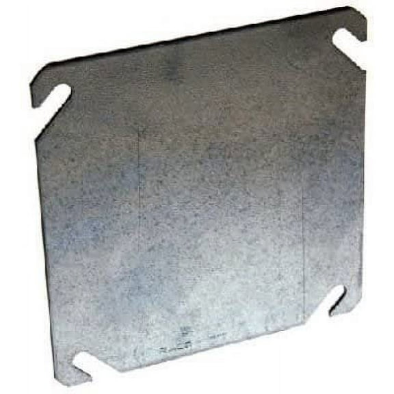 RACO 4 Square Steel Blank Cover 8752 - Flat Metallic Electrical Box Cover - Multicolor