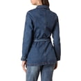 thumbnail image 3 of DARING DIVA Woman's Boyfriend Tie Waist Denim Jacket with Pockets XS Medium Blue, 3 of 6