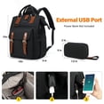 thumbnail image 4 of Mochila para portátil LOVEVOOK para mujer de 15,6 pulgadas con puerto USB, color negro, 4 of 8