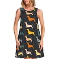 thumbnail image 1 of Balery Plaid Dachshund Vestidos de verano para mujer con estampado: vestido holgado sin mangas, vestido playero informal y cómodo para días calurosos., 1 of 7